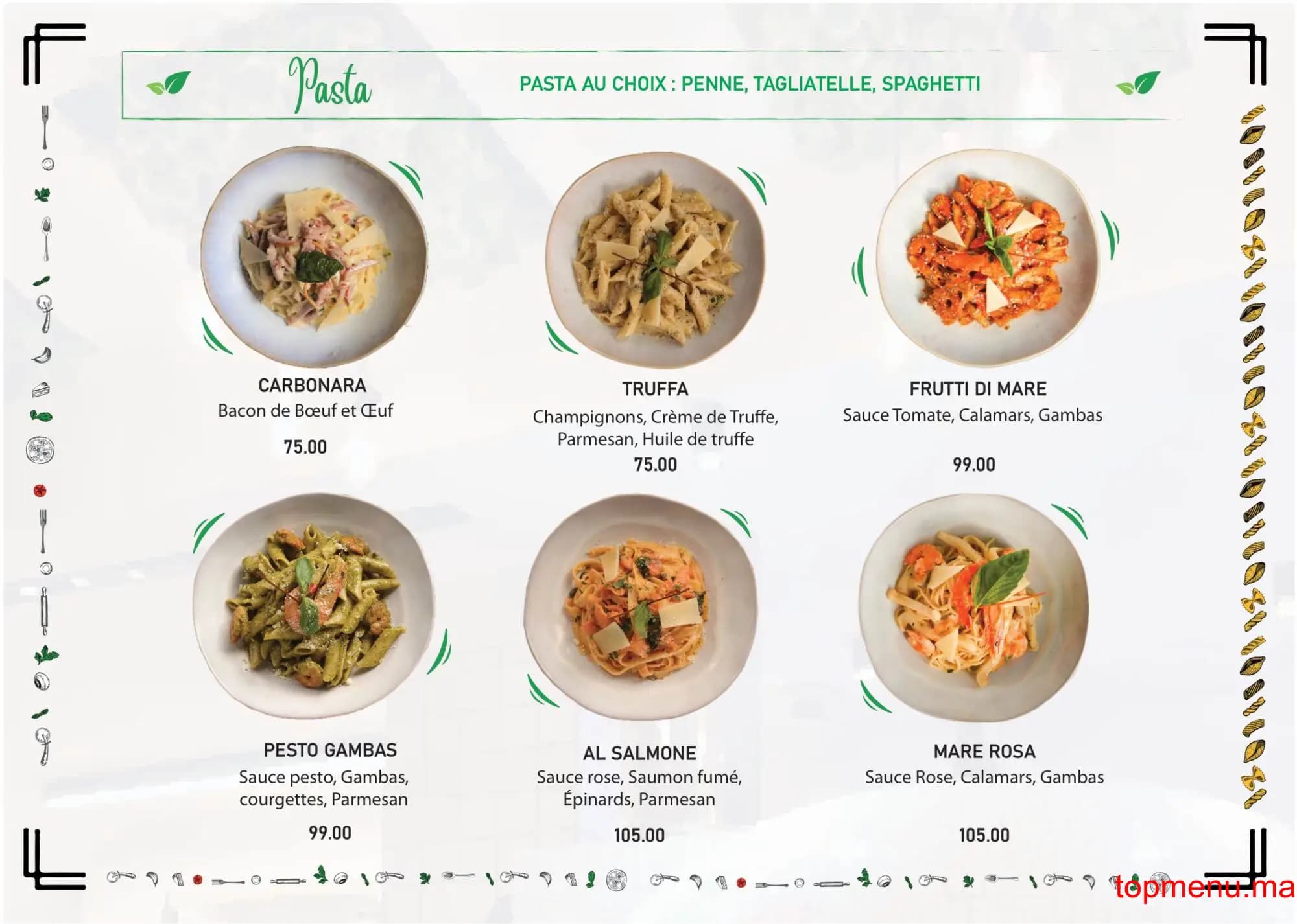 Restaurant Cucina Napoli Palmier menu page 4 Cucina Napoli Palmier menu page 4