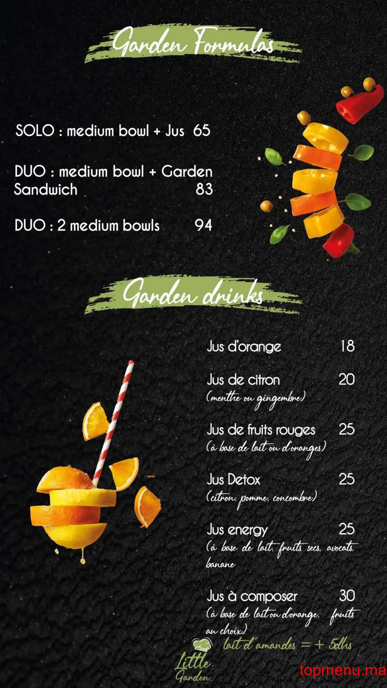 Restaurant Little garden menu page 3 Little garden menu page 3