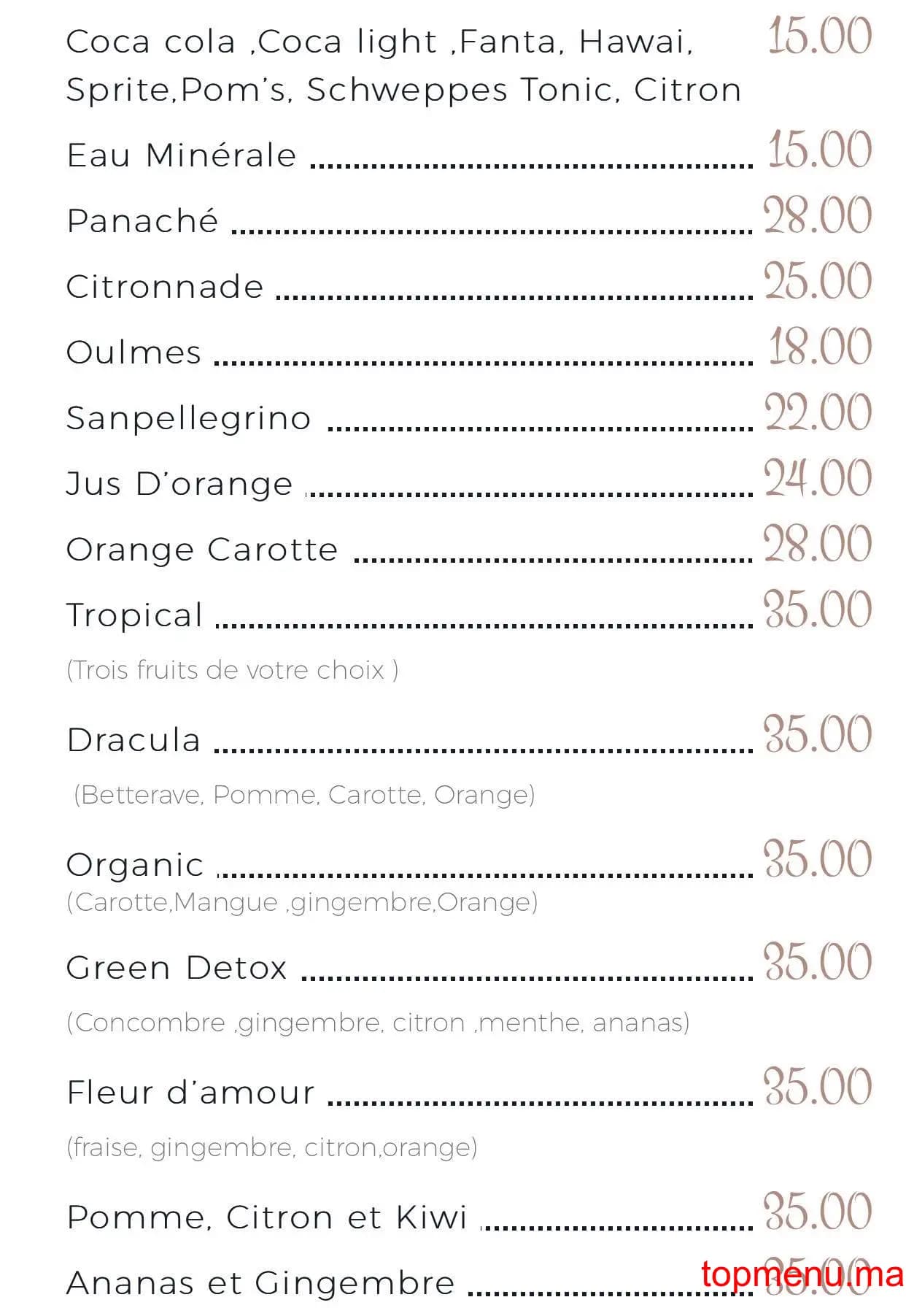 Restaurant POP CHOU menu page 1 POP CHOU menu page 1