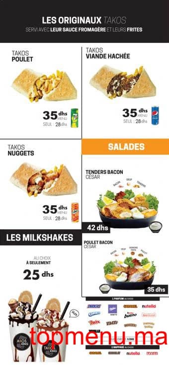 Restaurant Takos king menu page 1 Takos king menu page 1