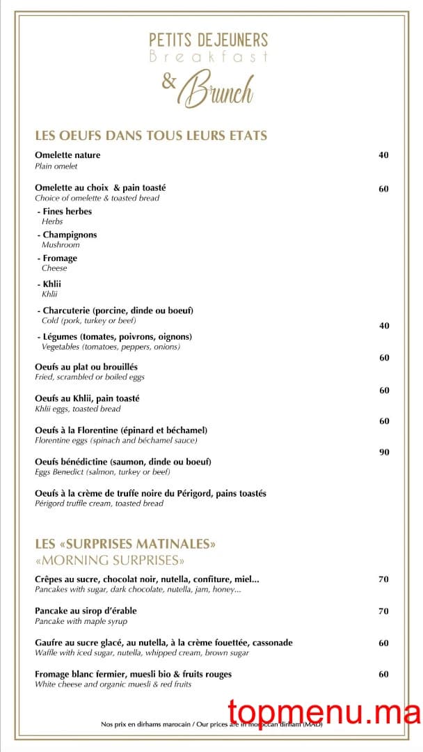 Restaurant LA PERGOLA menu page 1 LA PERGOLA menu page 1