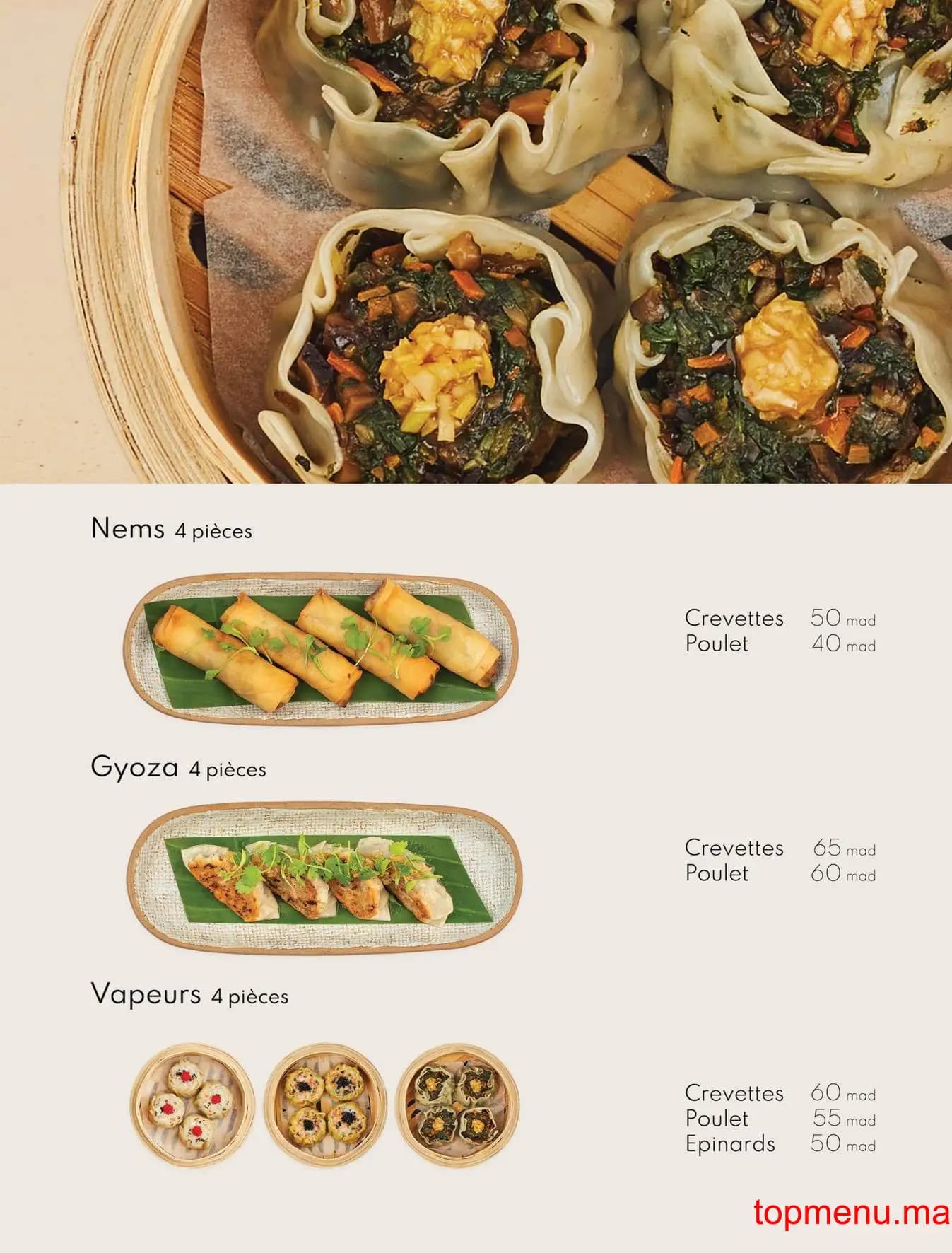 Restaurant SOY menu page 5 SOY menu page 5