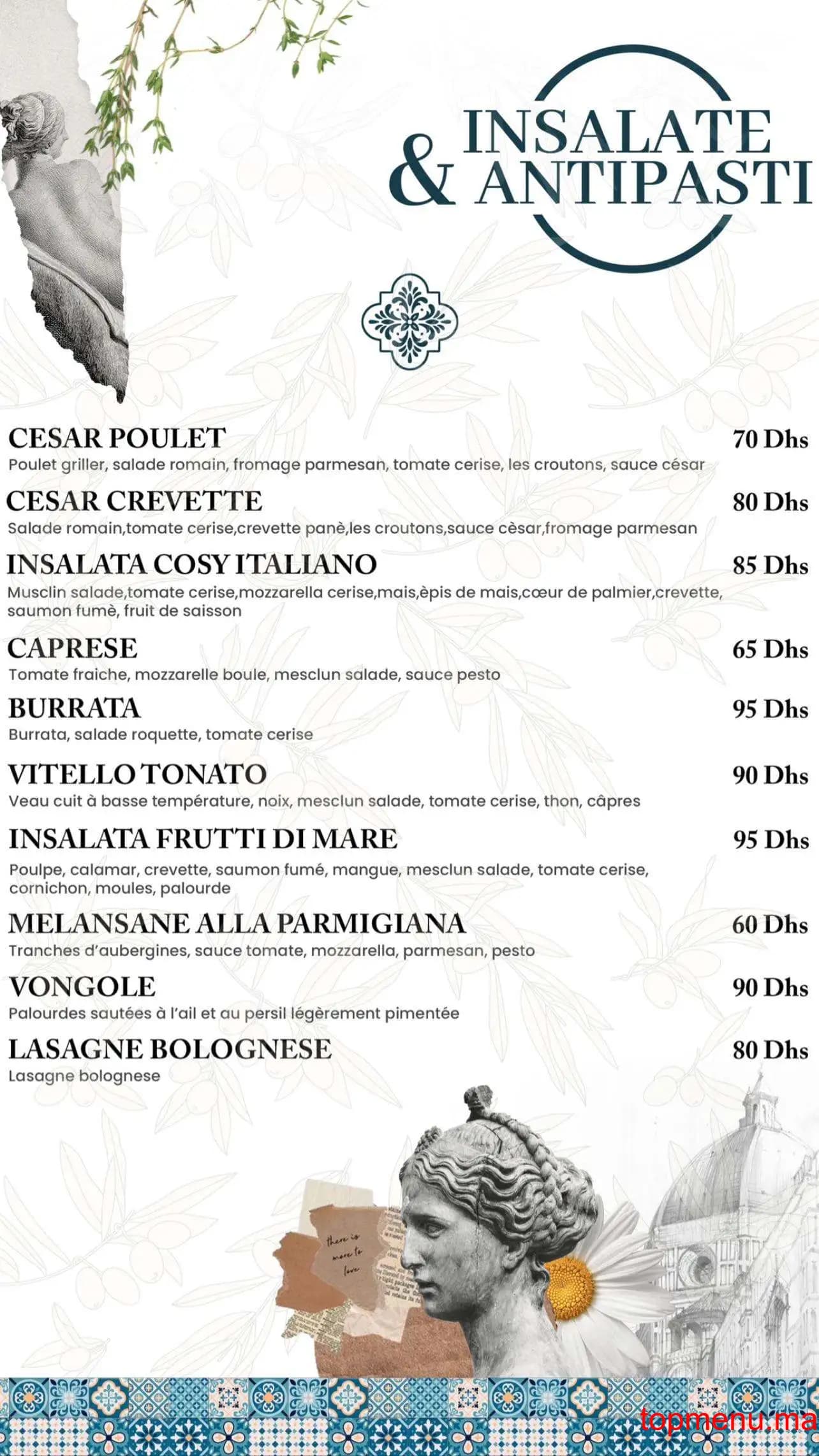 Restaurant Cosy Italiano menu page 2 Cosy Italiano menu page 2