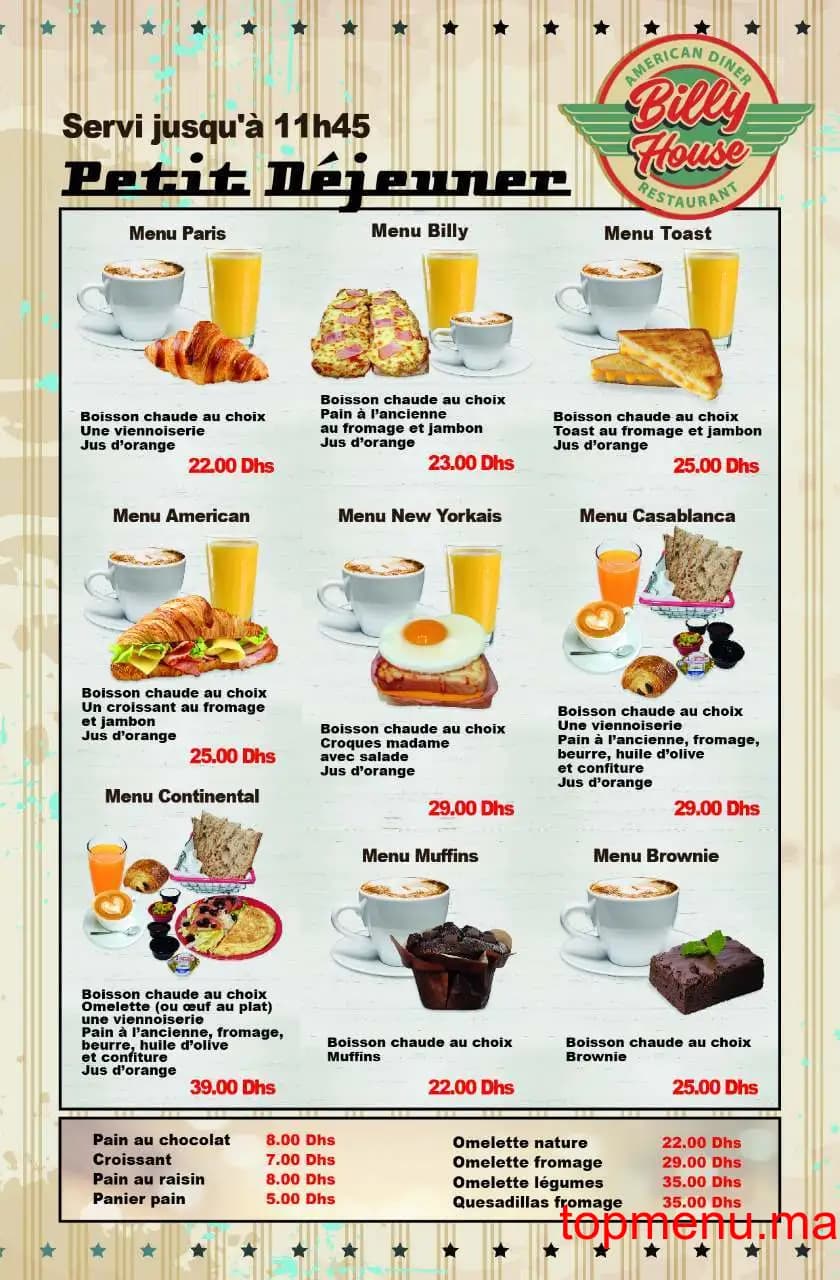 Restaurant Billy House menu page 2 Billy House menu page 2