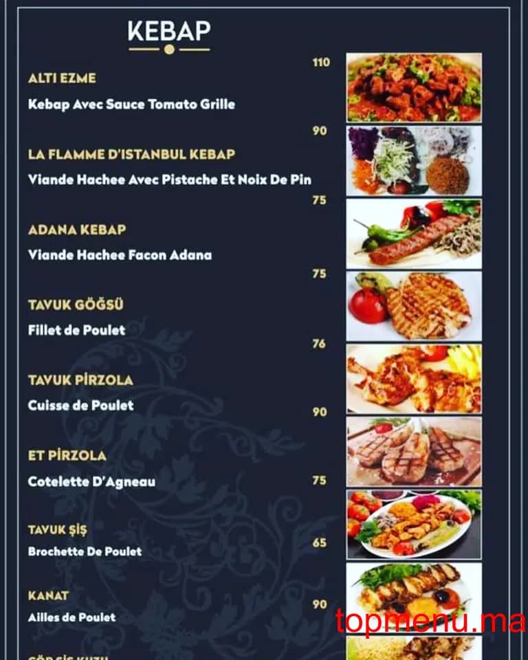 Restaurant La Flamme d’Istanbul menu page 1 La Flamme d’Istanbul menu page 1