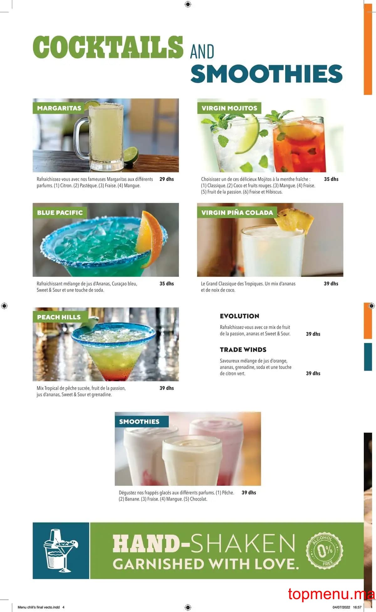 Restaurant Chili’s menu page 1 Chili’s menu page 1