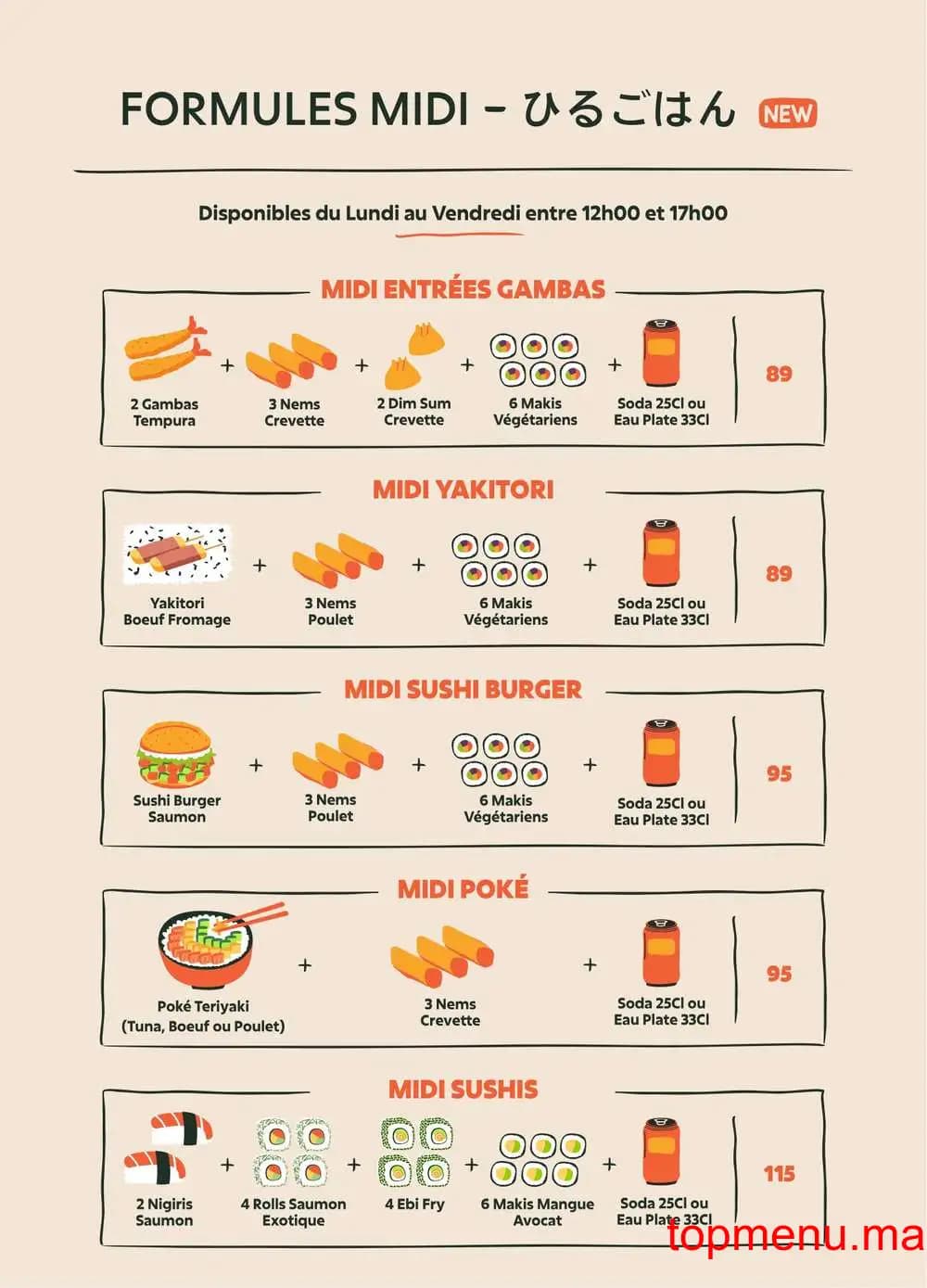 Restaurant Sushi Hiro menu page 1 Sushi Hiro menu page 1