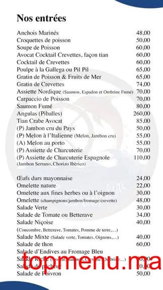 Restaurant Taverne du dauphin menu page 1 Taverne du dauphin menu page 1