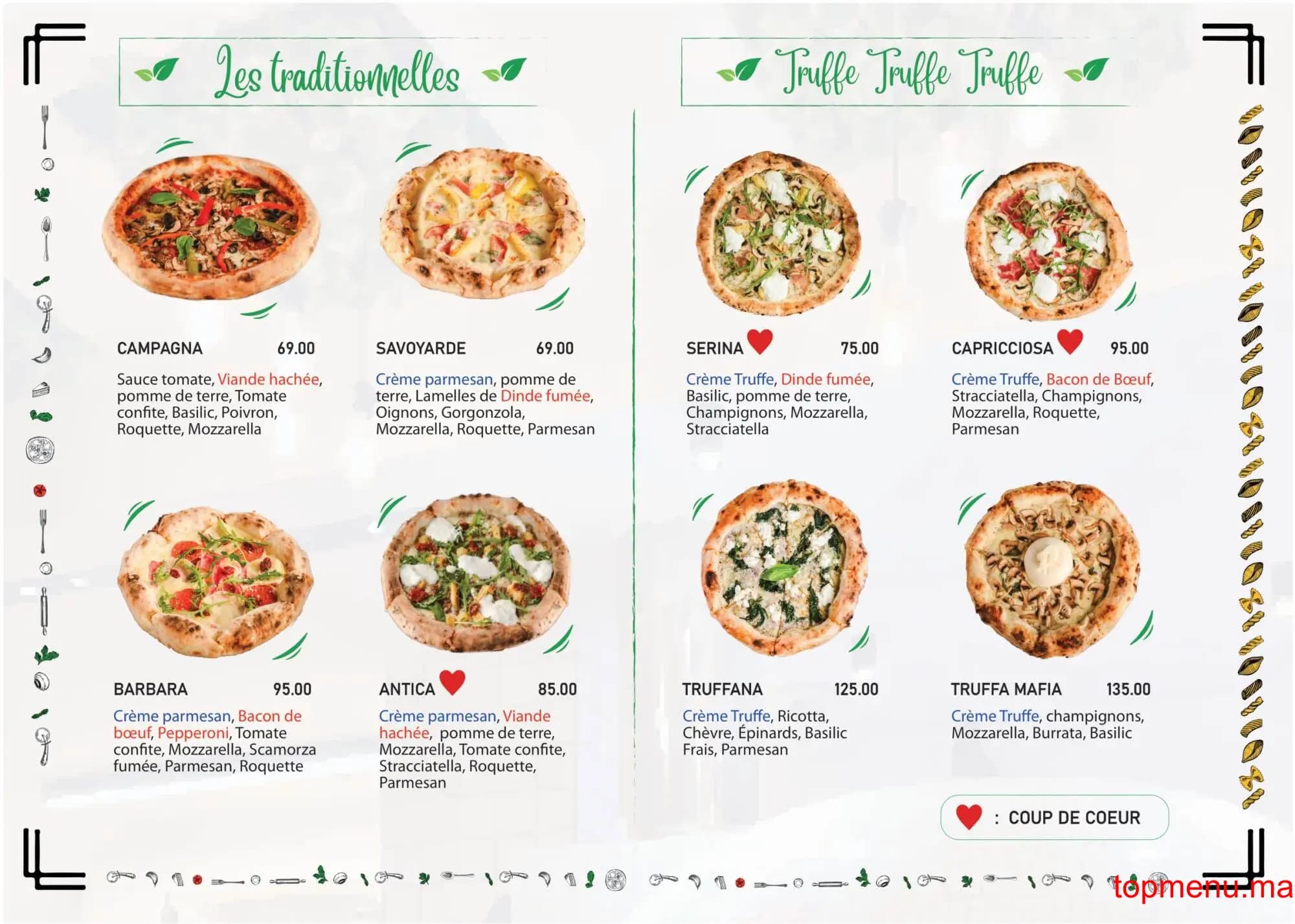 Restaurant Cucina Napoli Palmier menu page 8 Cucina Napoli Palmier menu page 8