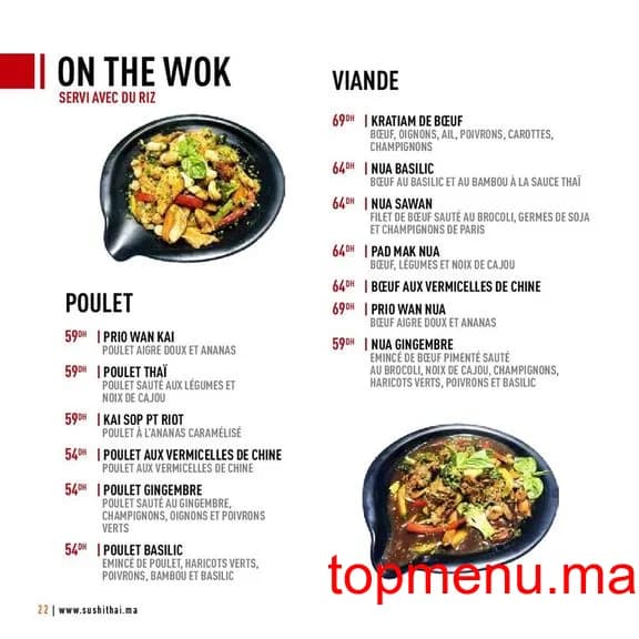 Restaurant Sushi thai menu page 1 Sushi thai menu page 1
