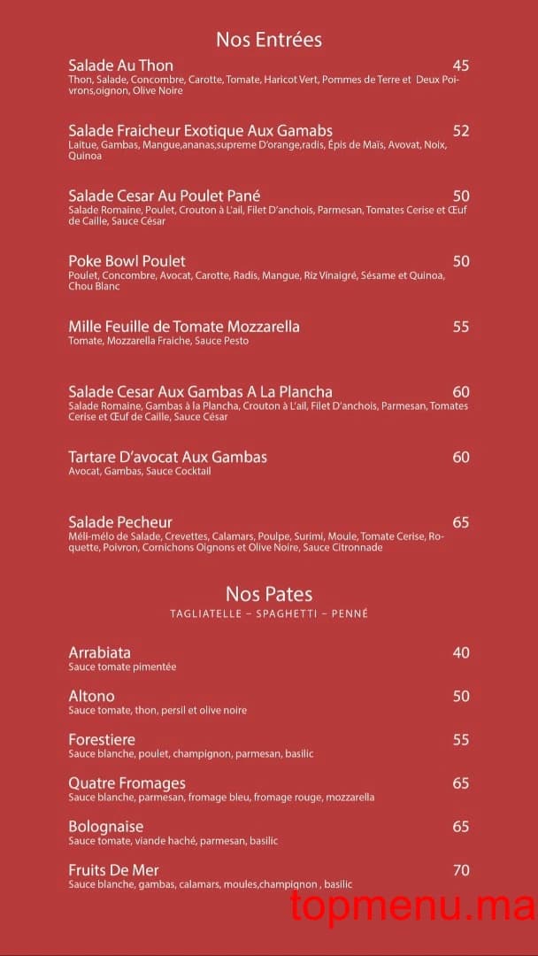 Restaurant Pause Cafe menu page 14 Pause Cafe menu page 14