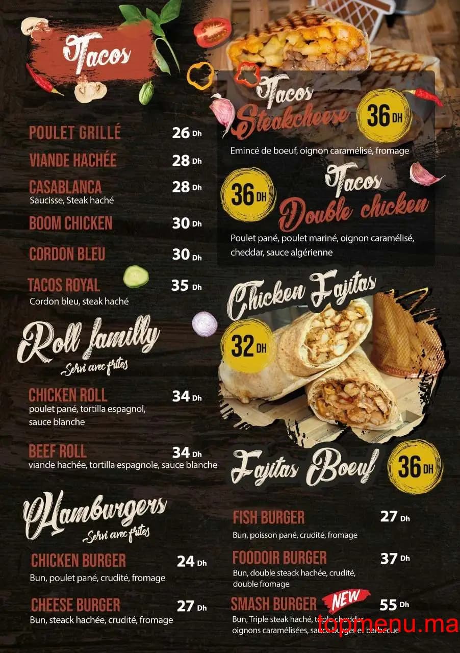 Restaurant Foodoir menu page 1 Foodoir menu page 1