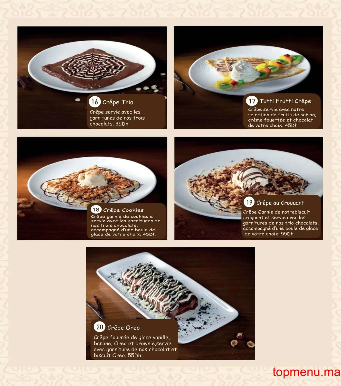 Restaurant Giuliette café glacier menu page 9 Giuliette café glacier menu page 9