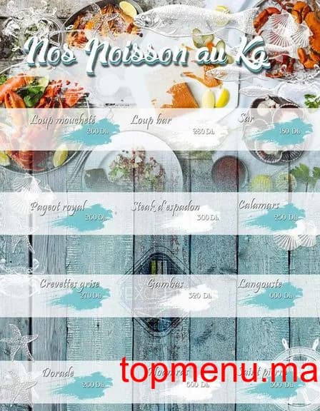 Restaurant La table d’exception menu page 2 La table d’exception menu page 2