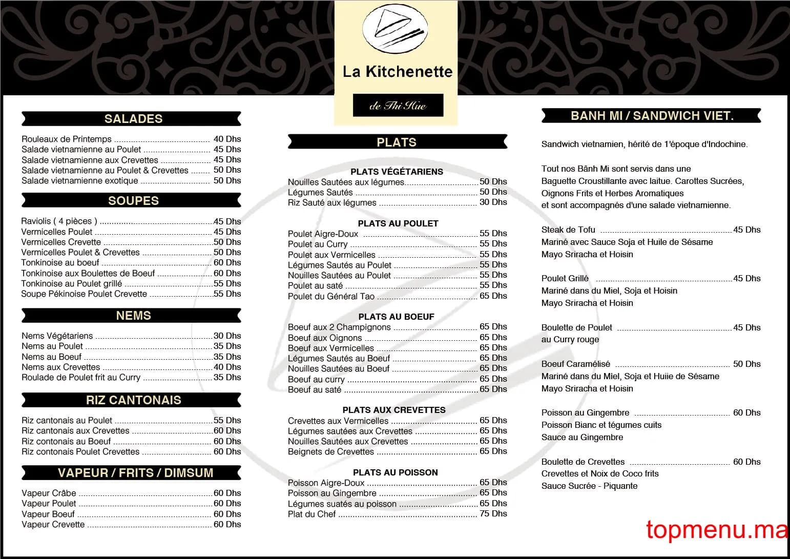 مطعم La kitchenette de Thi Hue قائمة الطعام page 1 La kitchenette de Thi Hue قائمة الطعام page 1