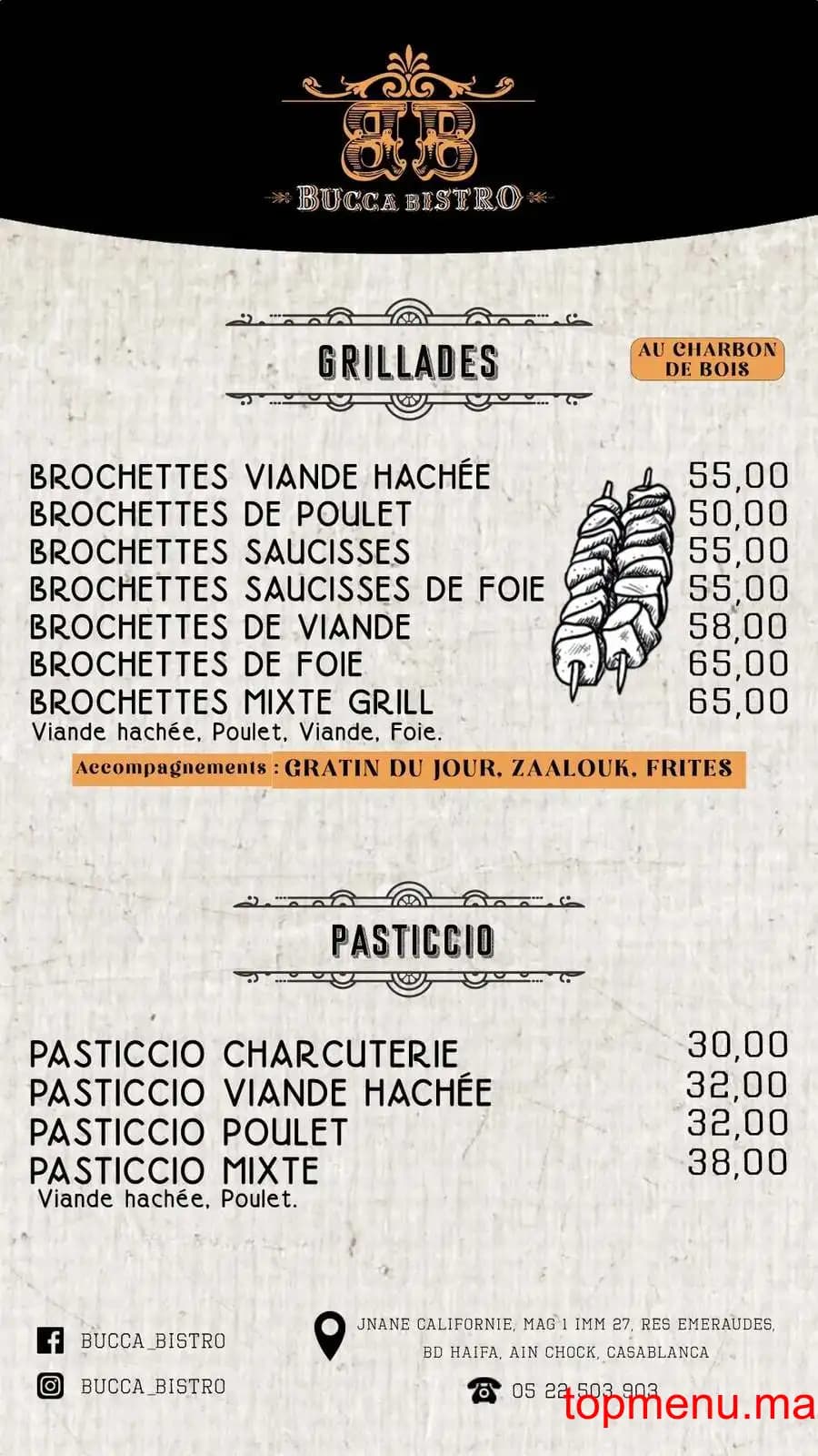 Restaurant Bucca Bistro menu page 6 Bucca Bistro menu page 6