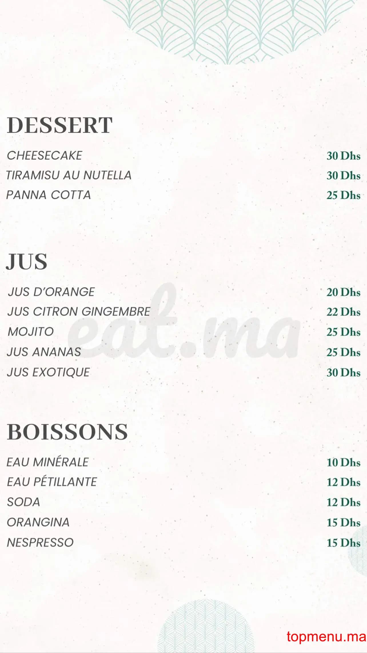 Restaurant Mado menu page 5 Mado menu page 5