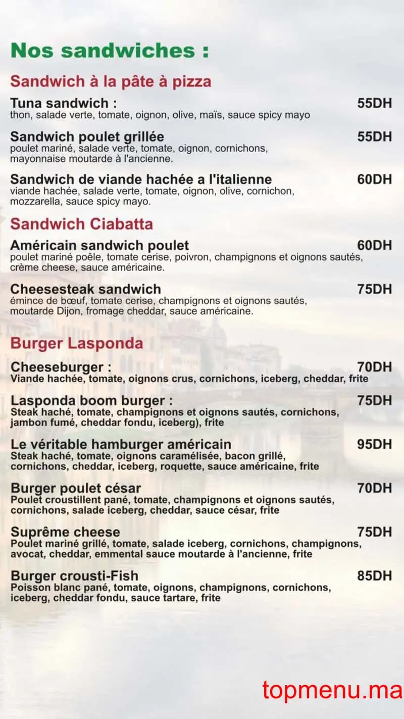 Restaurant Lasponda menu page 5 Lasponda menu page 5