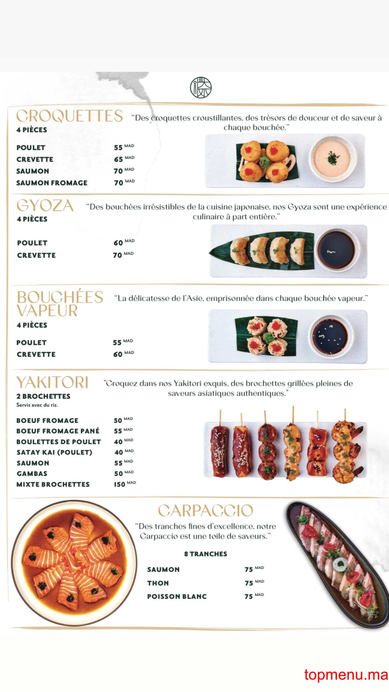 Restaurant Asie’tte menu page 2 Asie’tte menu page 2