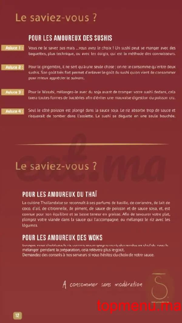 Restaurant Shiru – Sushis – Thaï & Woks menu page 11 Shiru – Sushis – Thaï & Woks menu page 11