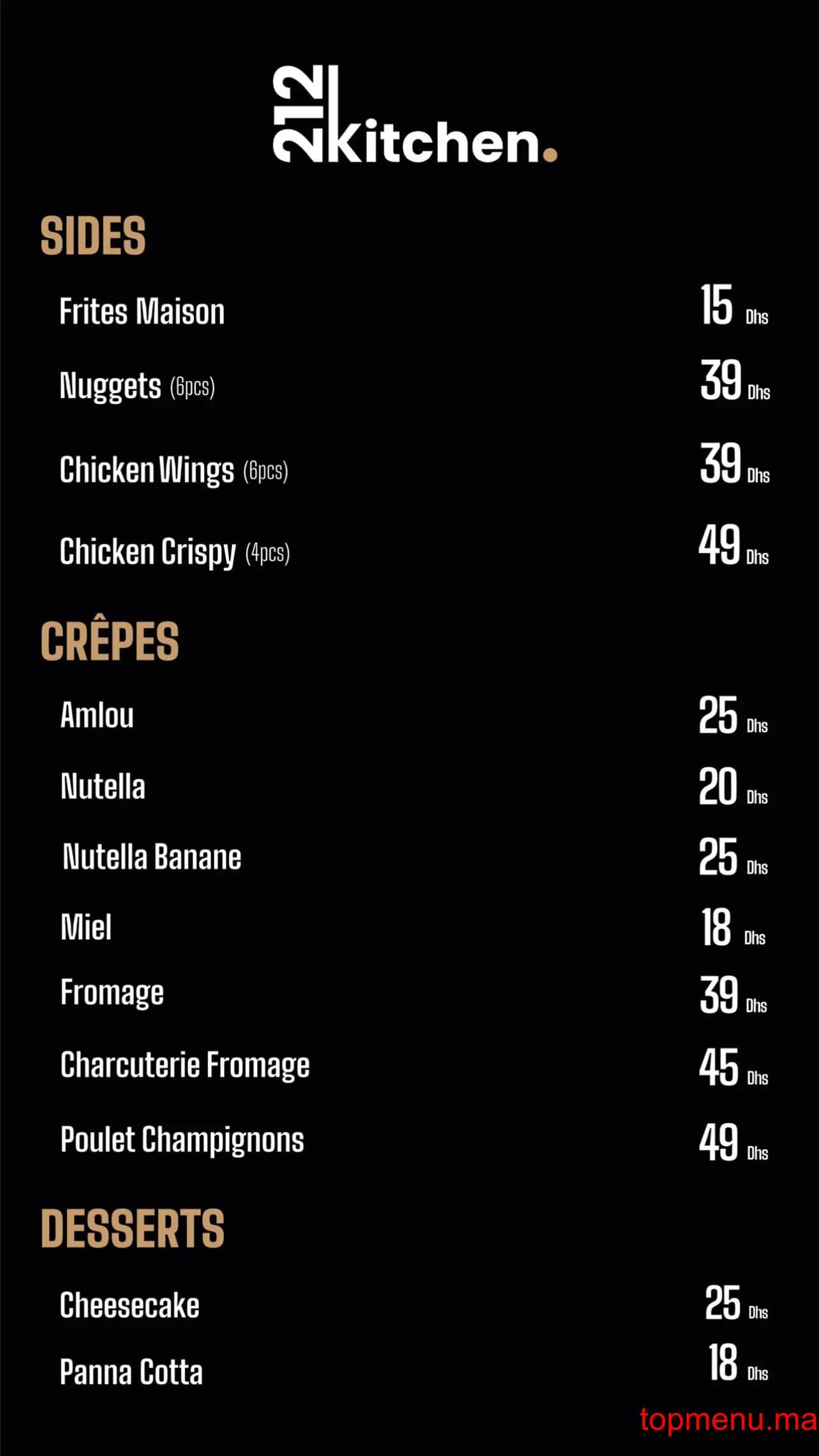 Restaurant 212 Kitchen menu page 5 212 Kitchen menu page 5