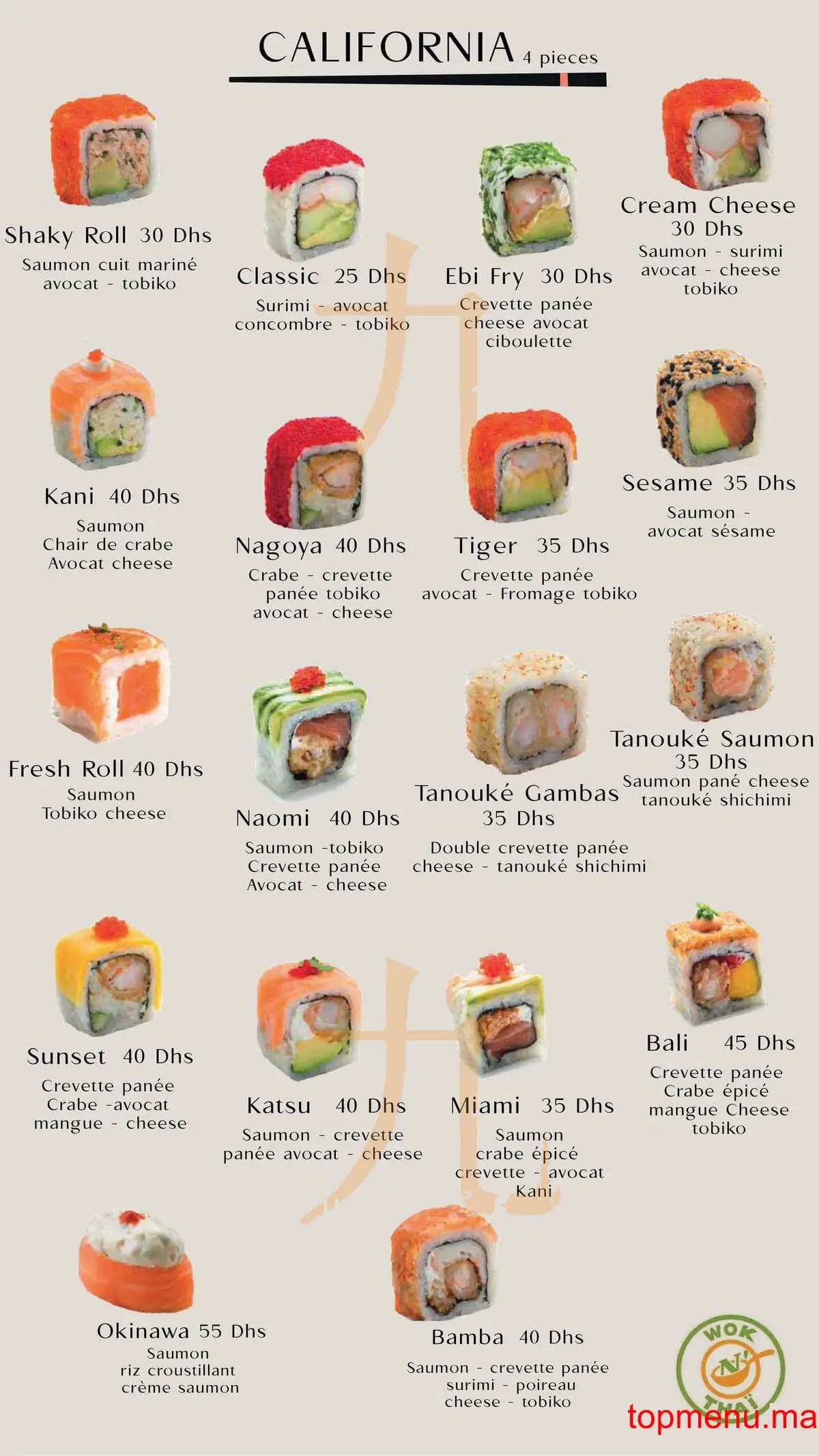 Restaurant Wok n’thaï menu page 13 Wok n’thaï menu page 13