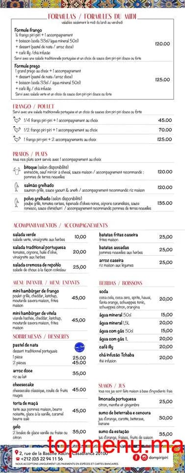 Restaurant dom piri-piri menu page 1 dom piri-piri menu page 1
