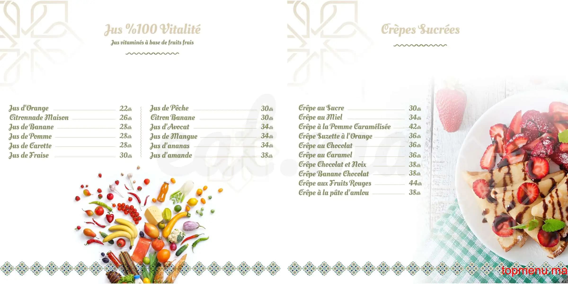 Restaurant Riad 21 menu page 3 Riad 21 menu page 3