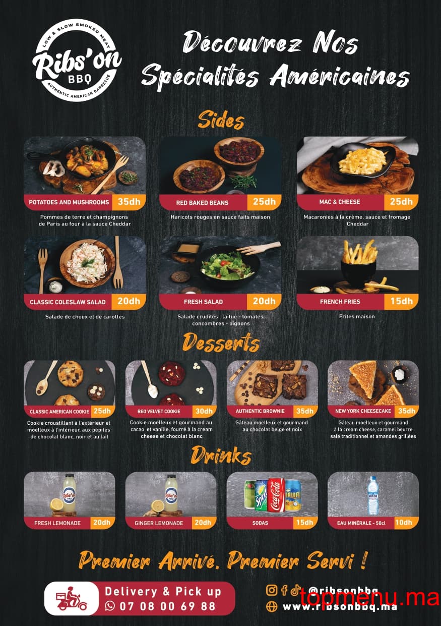 Restaurant Ribs’on BBQ menu page 2 Ribs’on BBQ menu page 2