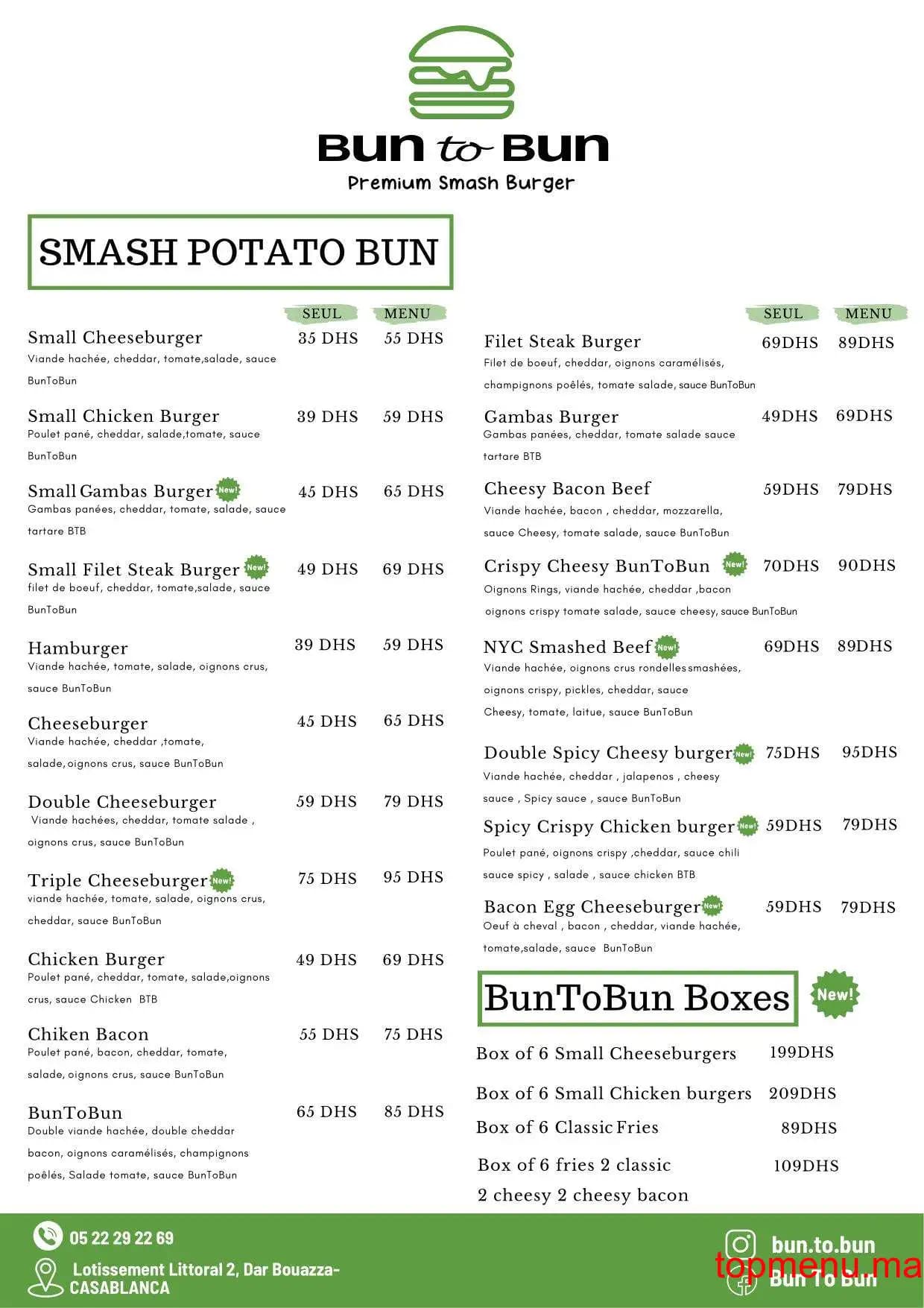 Restaurant Bun to Bun menu page 2 Bun to Bun menu page 2