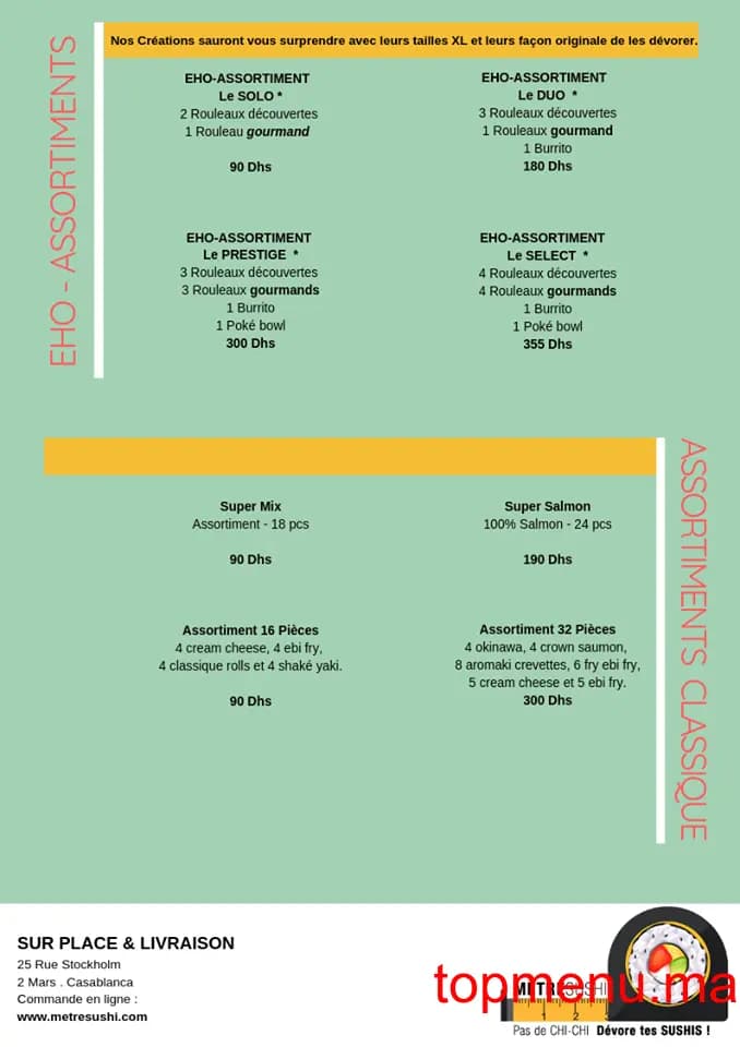 Restaurant Metre Sushi menu page 4 Metre Sushi menu page 4