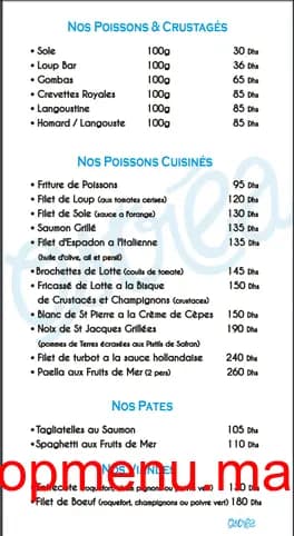 Restaurant Ostrea menu page 2 Ostrea menu page 2