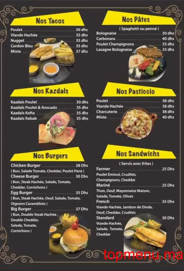 Restaurant The only place menu page 1 The only place menu page 1