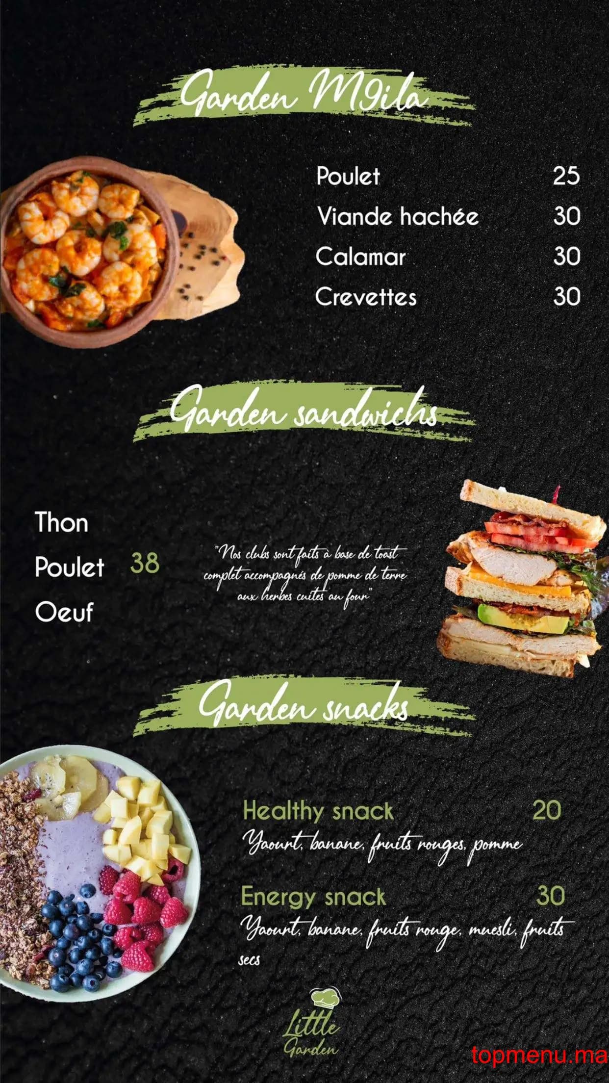 Restaurant Little garden menu page 2 Little garden menu page 2