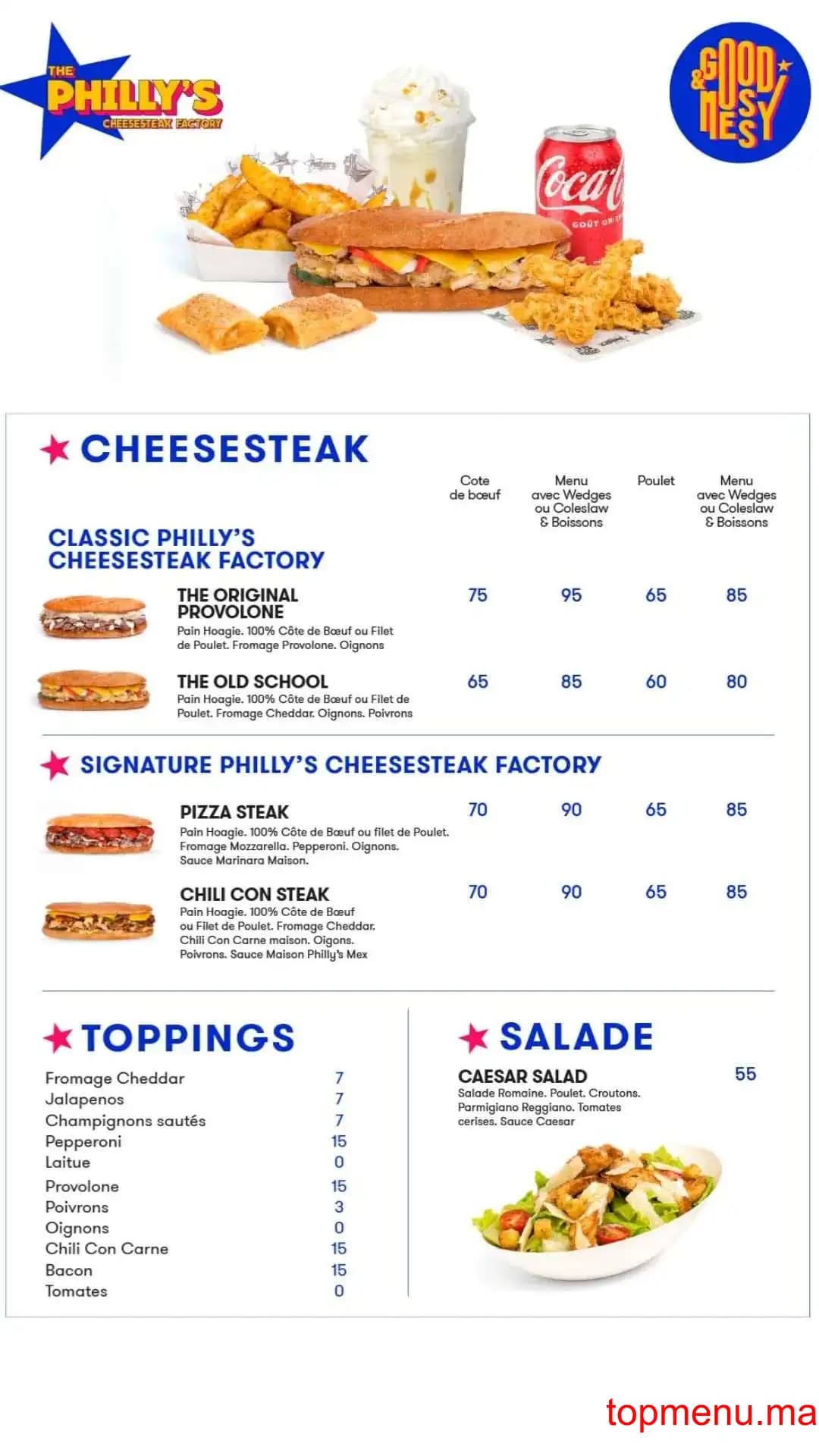 Restaurant The Philly’s CheeseStake Factory menu page 1 The Philly’s CheeseStake Factory menu page 1