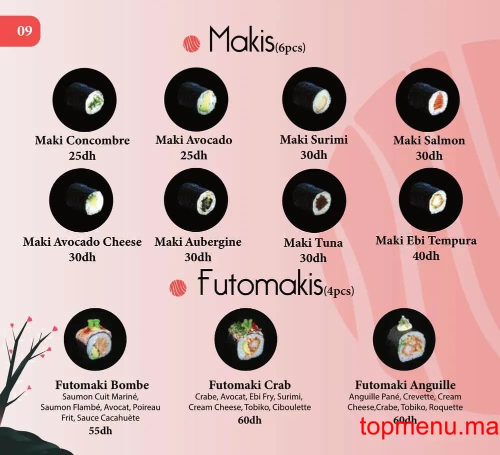 Restaurant Kyoto Sushi menu page 13 Kyoto Sushi menu page 13