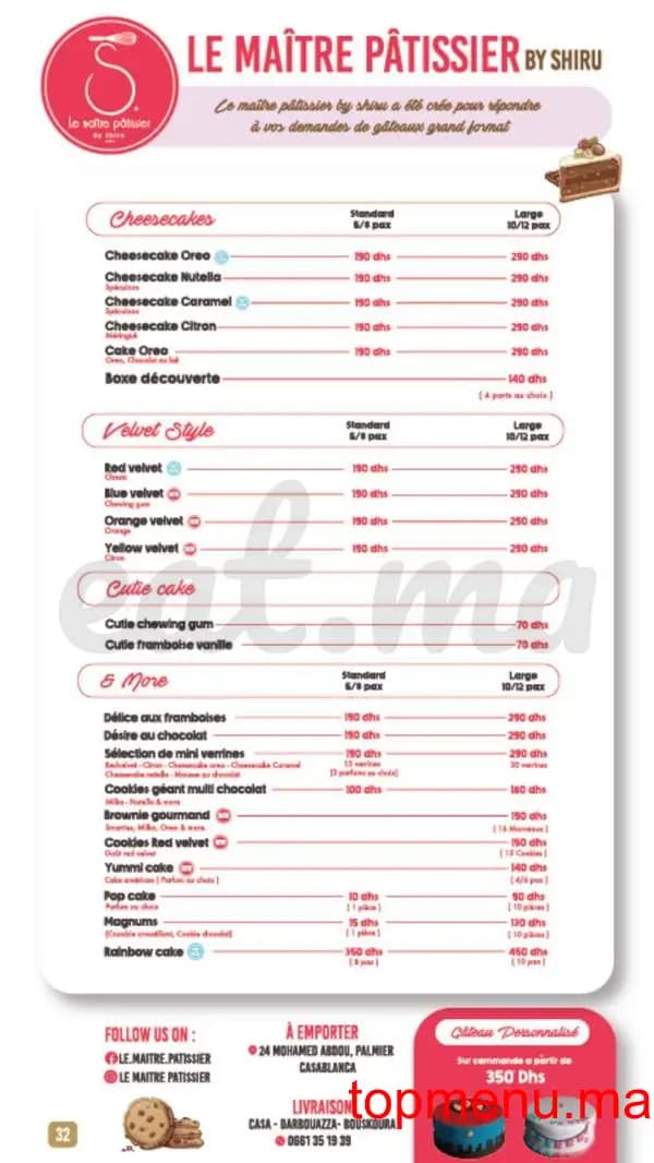 Restaurant Shiru – Sushis – Thaï & Woks menu page 31 Shiru – Sushis – Thaï & Woks menu page 31