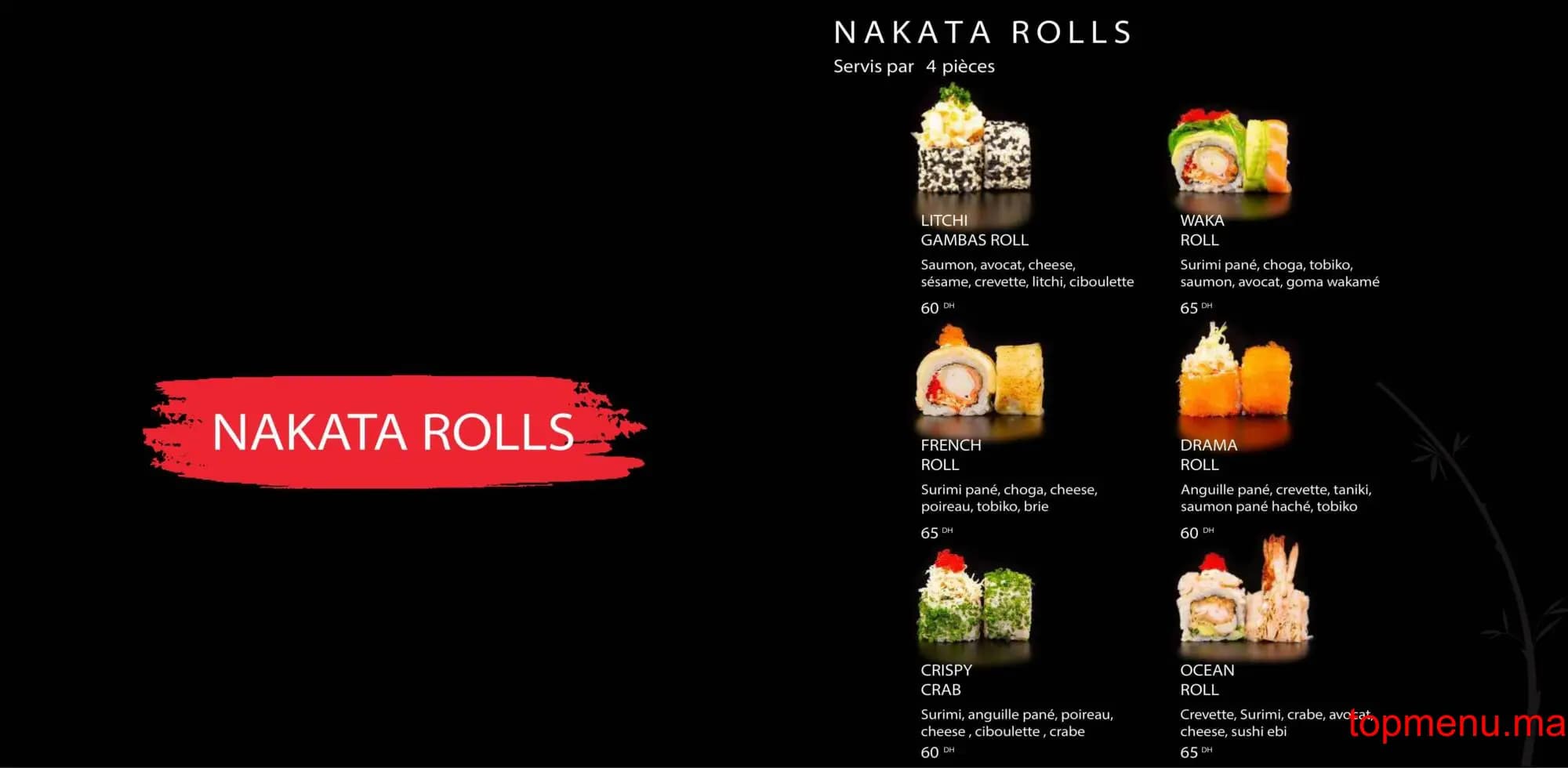 Restaurant Nakata Sushi menu page 16 Nakata Sushi menu page 16