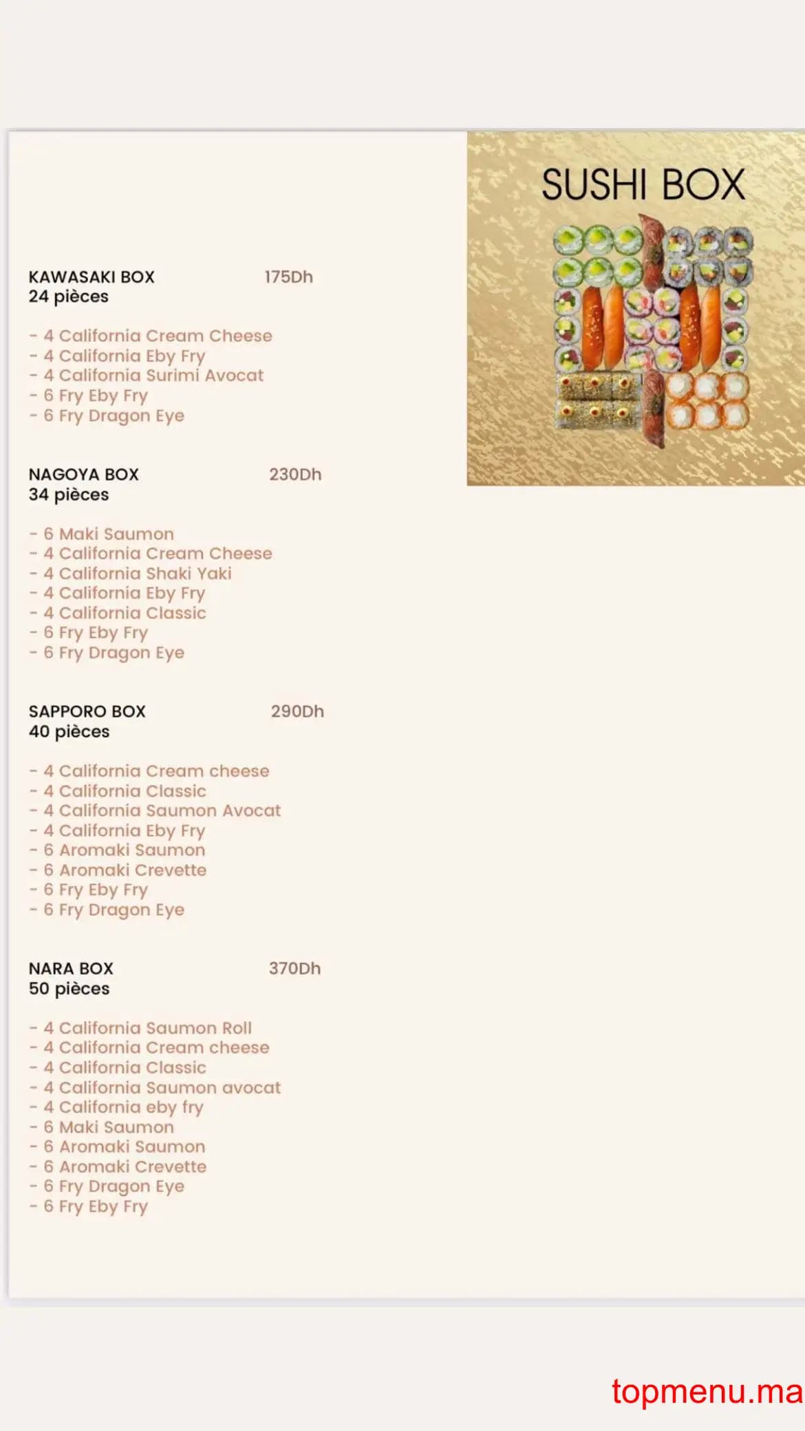 Restaurant Ksushi menu page 14 Ksushi menu page 14