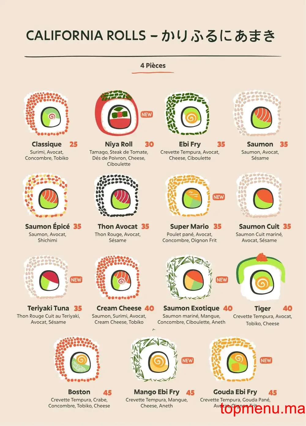 Restaurant Sushi Hiro menu page 7 Sushi Hiro menu page 7