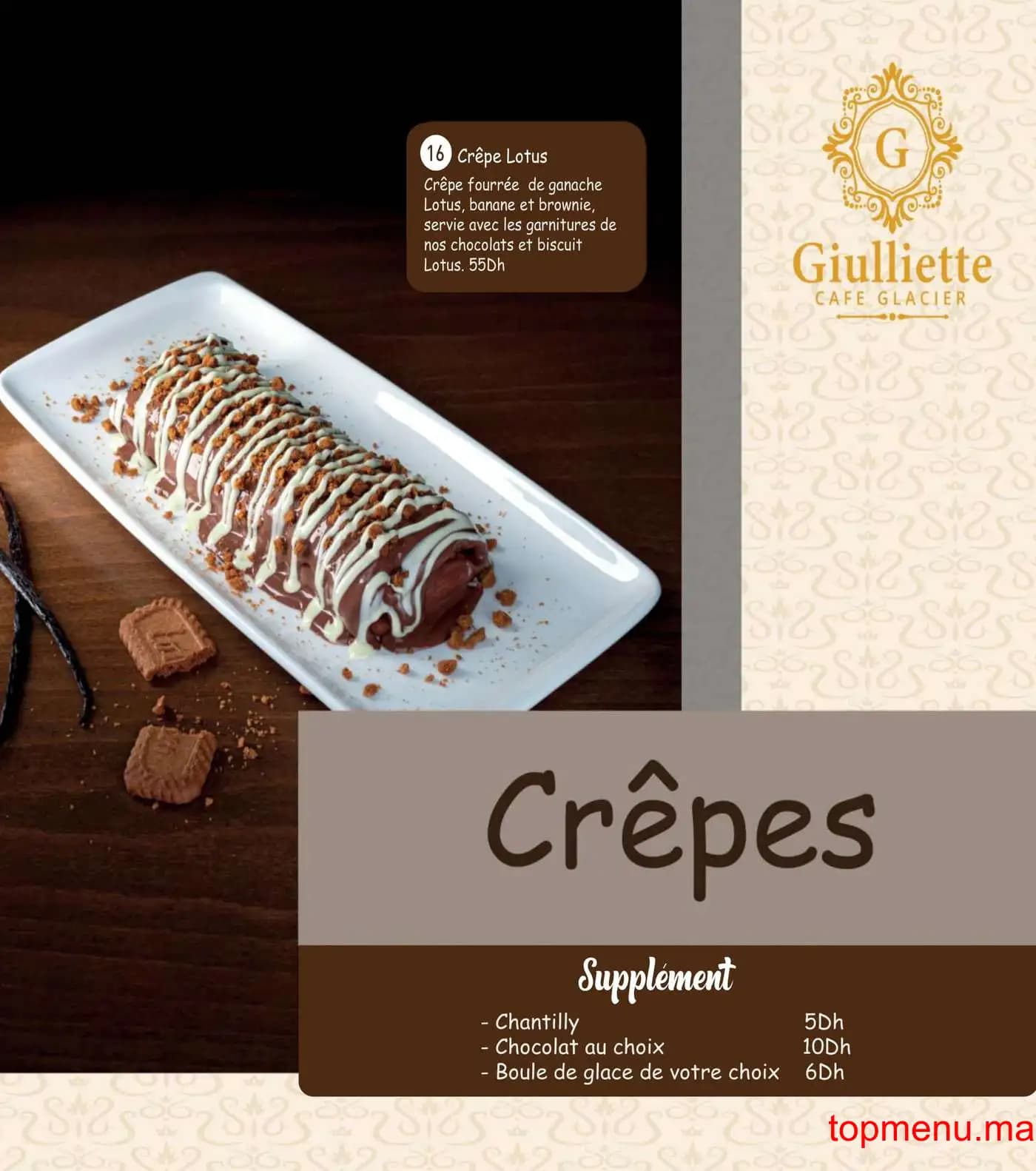 Restaurant Giuliette café glacier menu page 8 Giuliette café glacier menu page 8