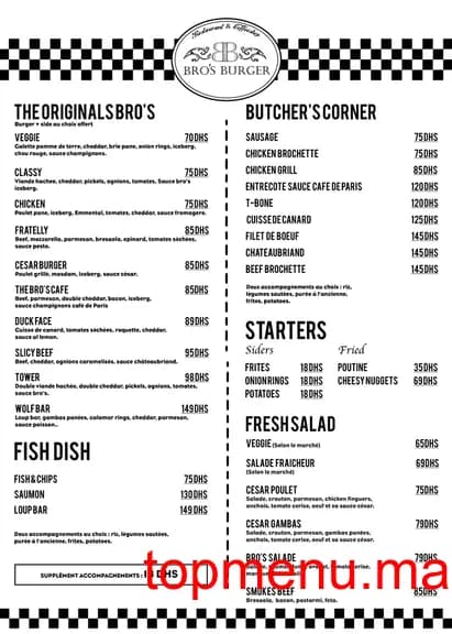 Restaurant Bro’s Burger Dinner Anfa menu page 2 Bro’s Burger Dinner Anfa menu page 2