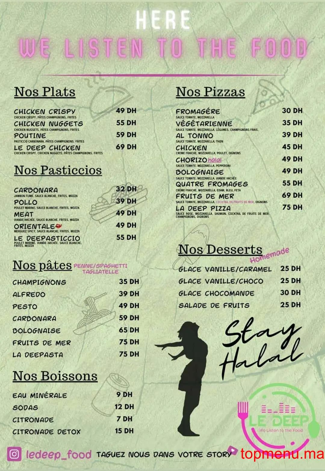 Restaurant Le Deep Food menu page 2 Le Deep Food menu page 2