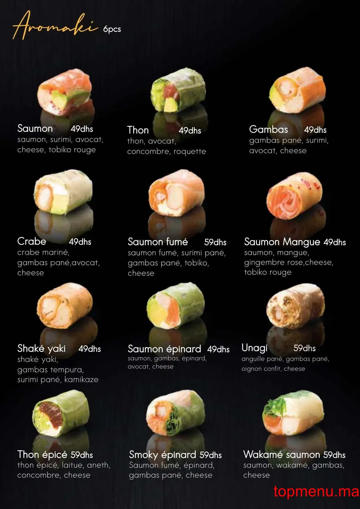 Restaurant Tobiko menu page 8 Tobiko menu page 8