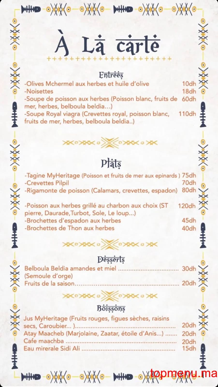 Restaurant My heritage menu page 4 My heritage menu page 4