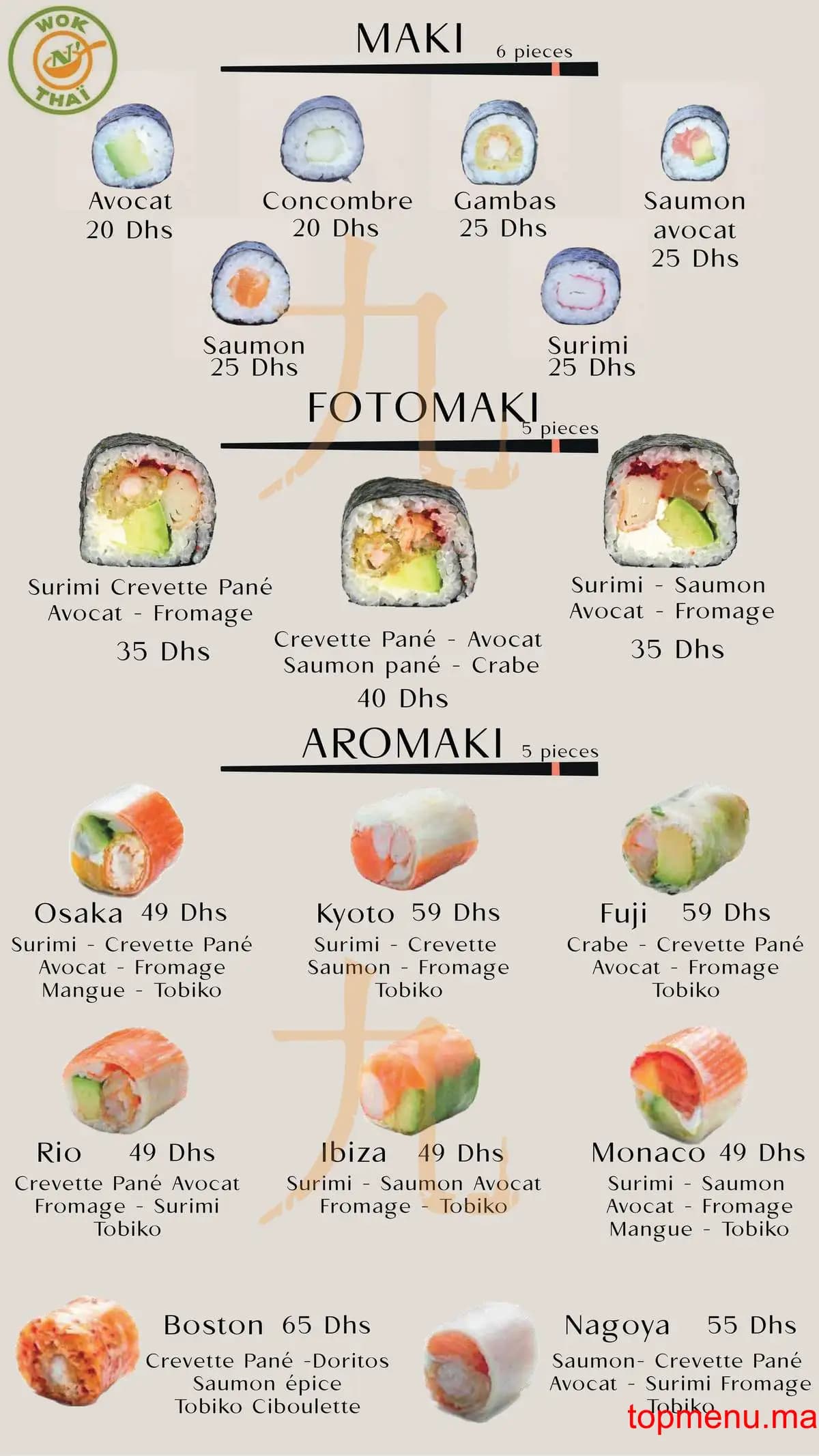 Restaurant Wok n’thaï menu page 11 Wok n’thaï menu page 11