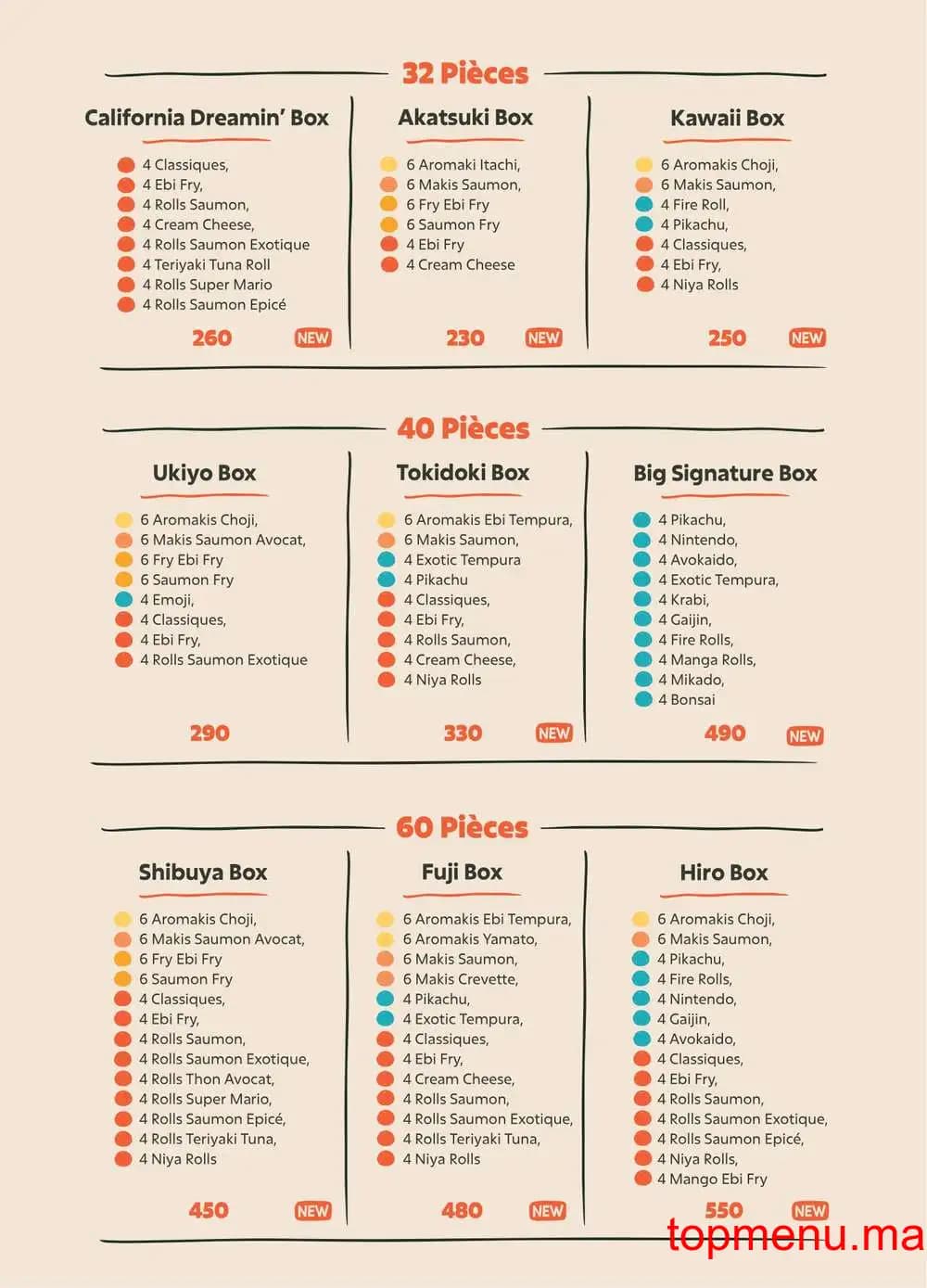 Restaurant Sushi Hiro menu page 13 Sushi Hiro menu page 13
