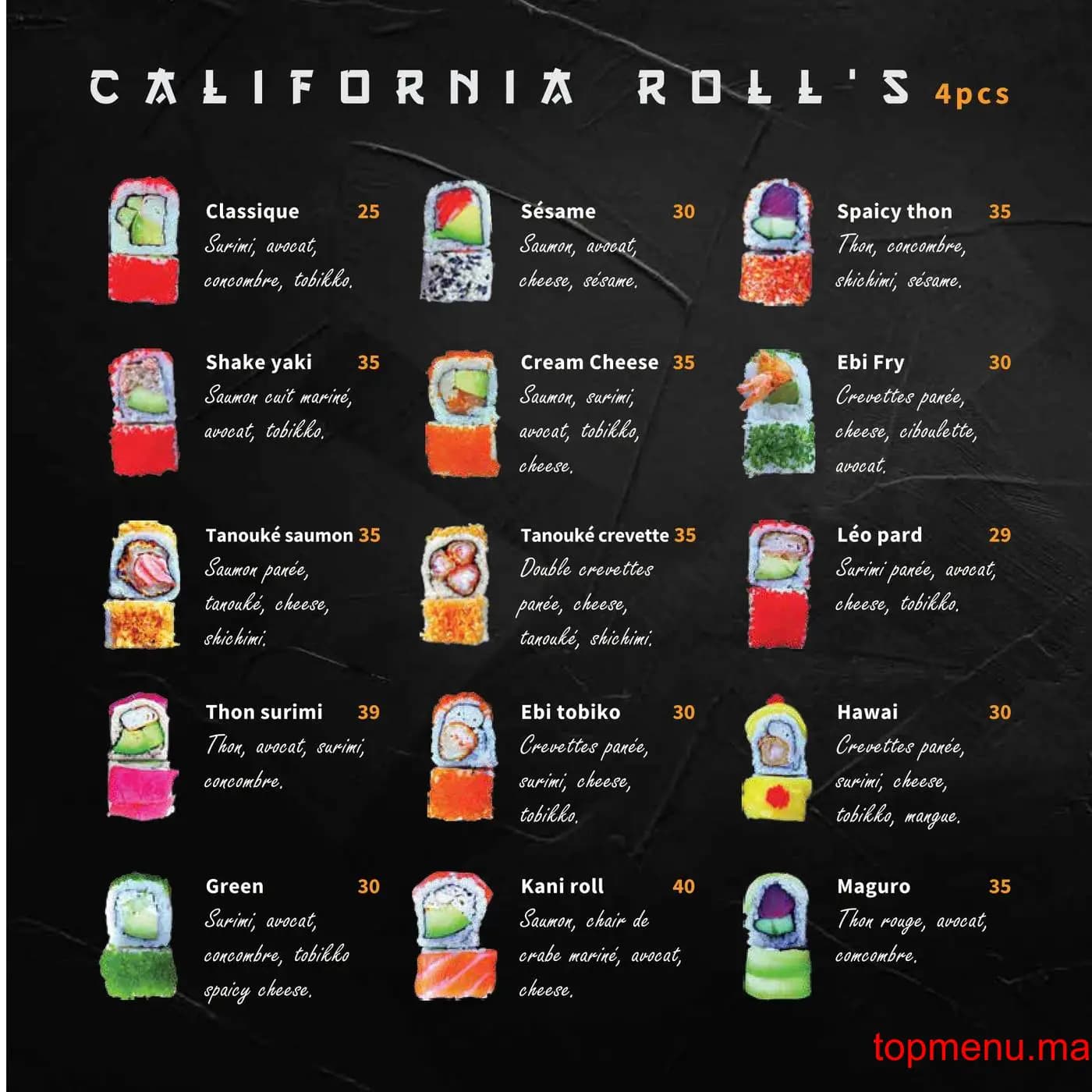 Restaurant Ebi Sushi menu page 14 Ebi Sushi menu page 14