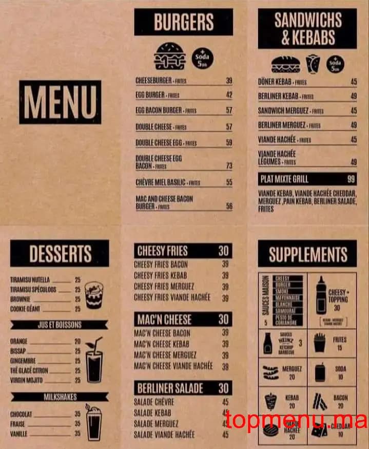 Restaurant Bsquare menu page 1 Bsquare menu page 1