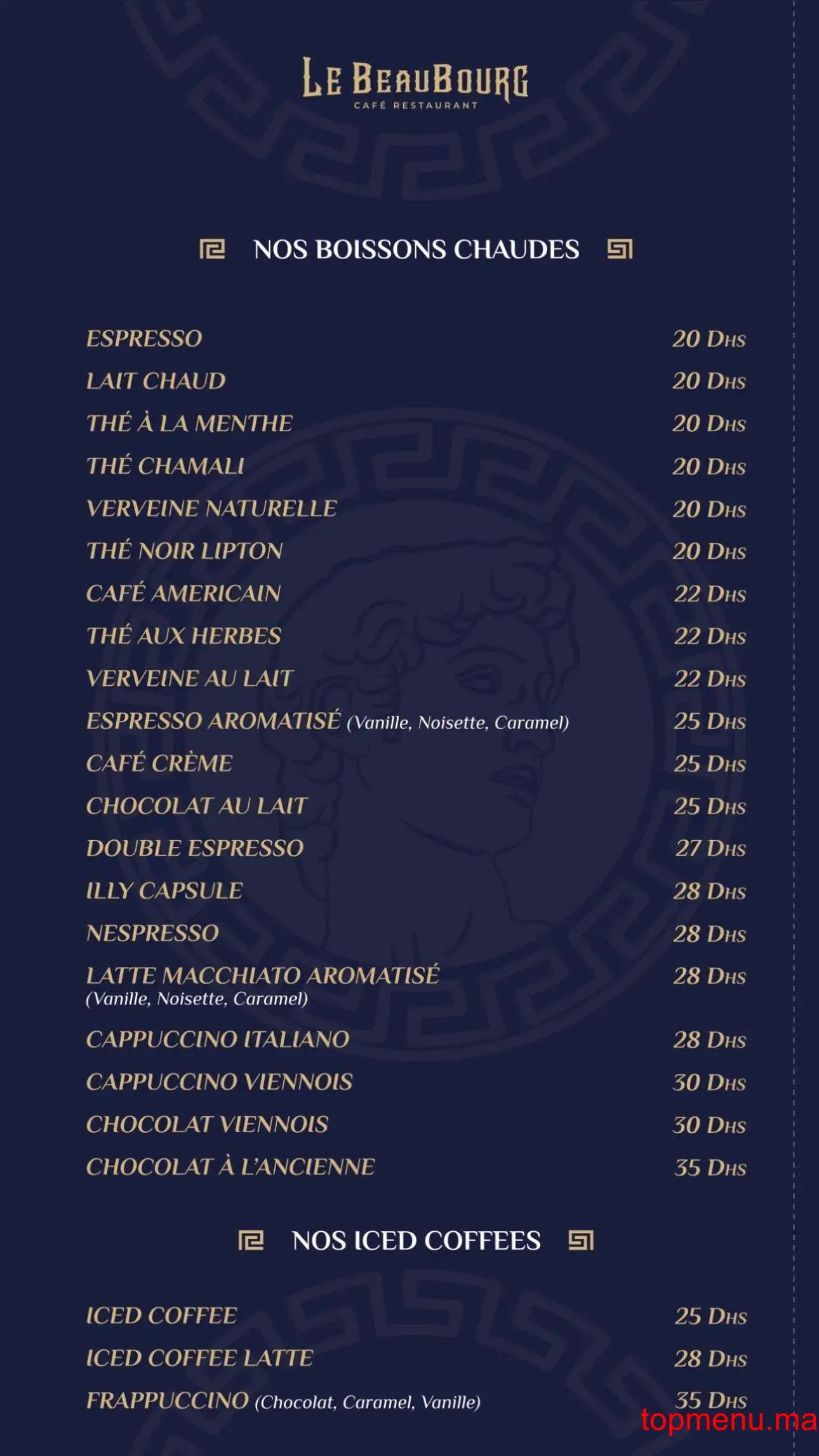 Restaurant Le Beaubourg menu page 6 Le Beaubourg menu page 6